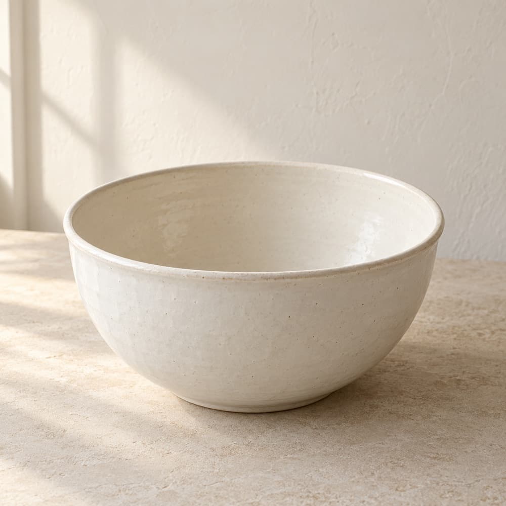 White ceramic mixing bowl